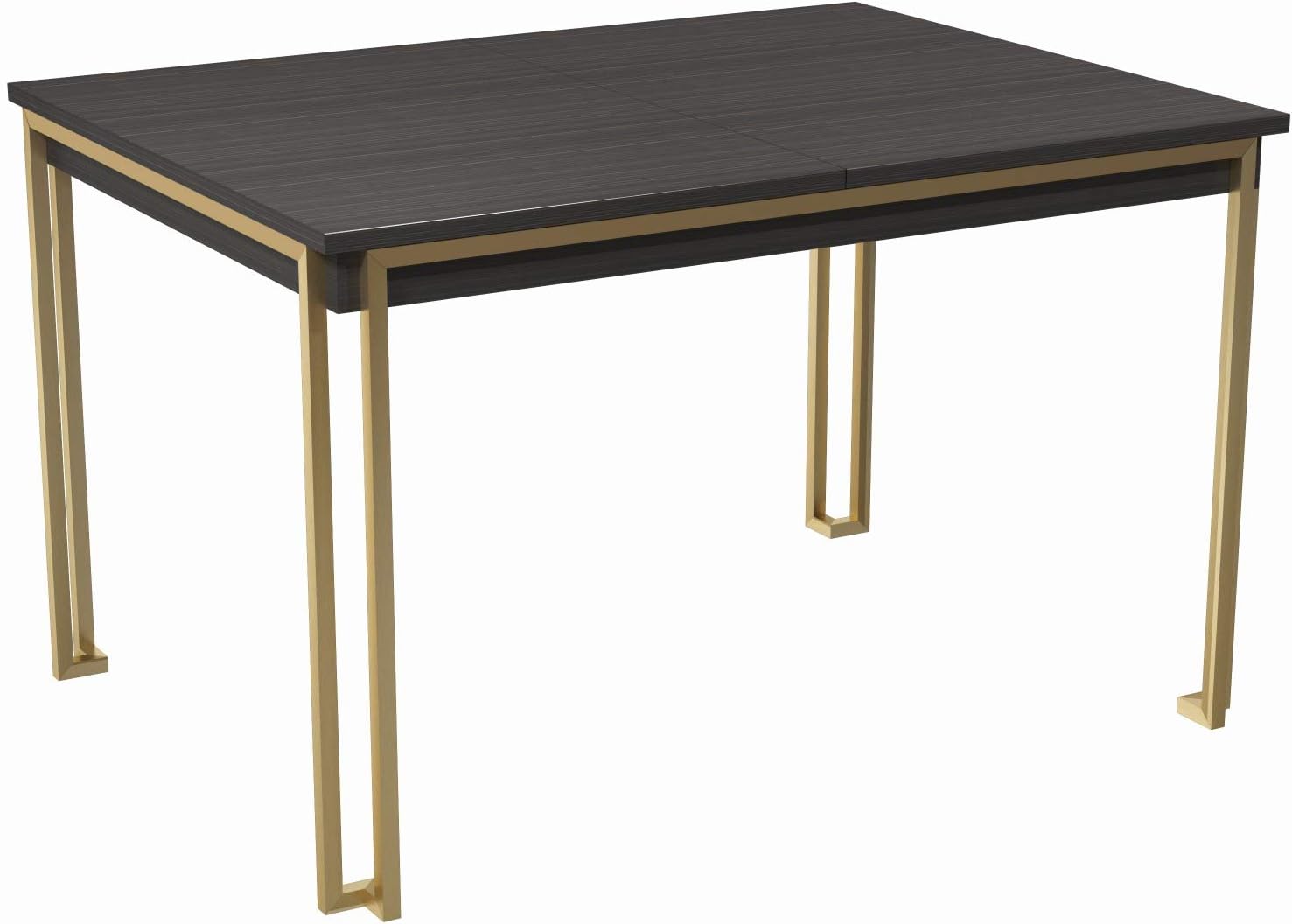 Extending Dining Table - Wenge Top With Brass Frame