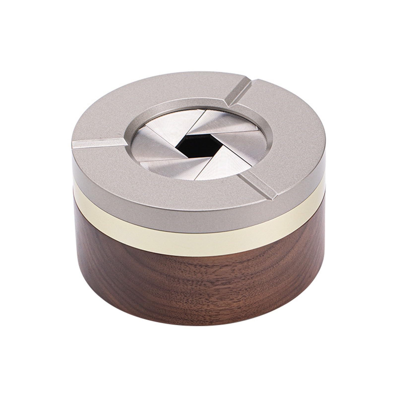 360° Stainless Steel Twist-Lock Ashtray, Smell Proof Portable Smokeless Detachable Windproof Extinguished Butt Bucket Ash Tray for Car Cup Holder
