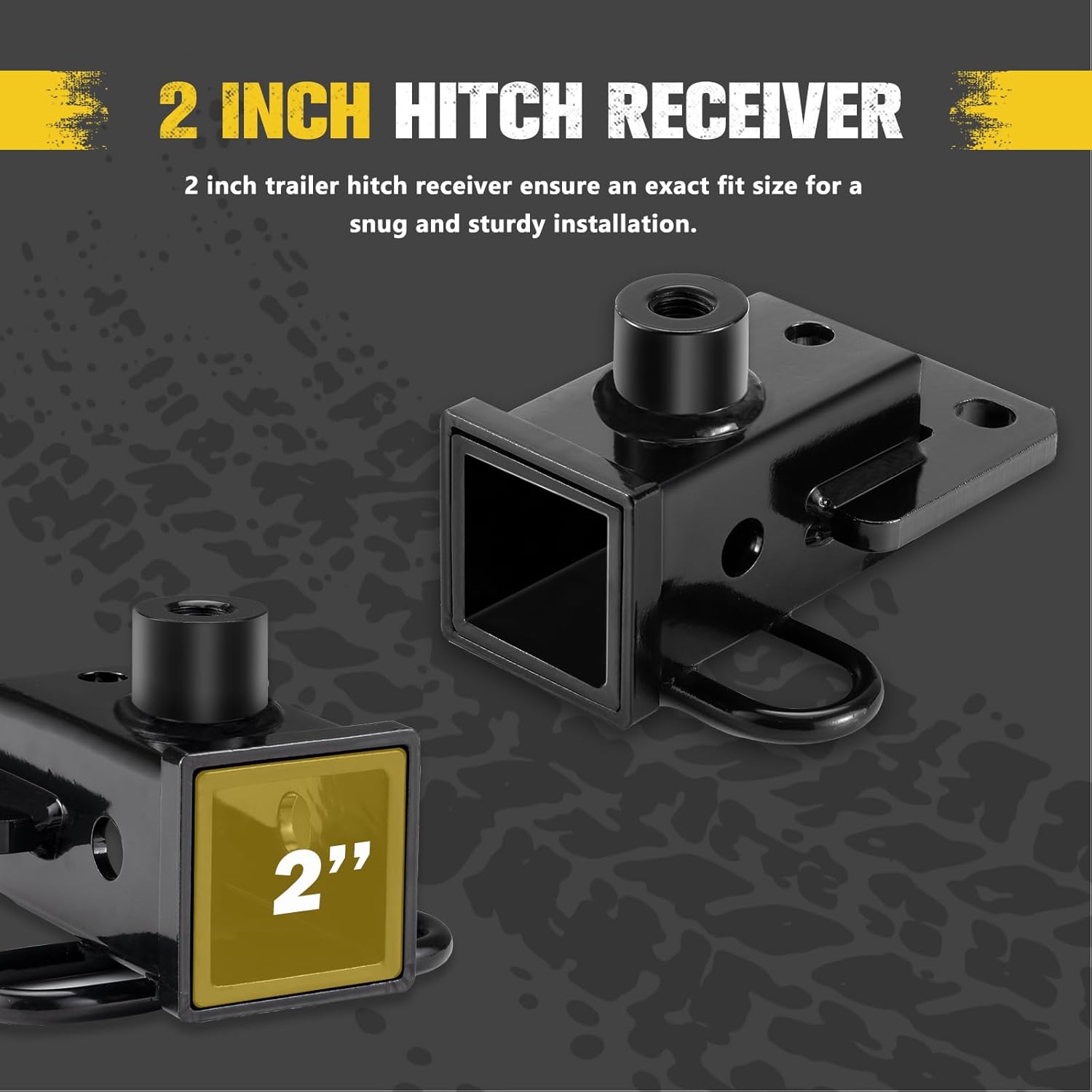 BUNKER INDUST 2 Inch Trailer Hitch Receiver Compatible with 2019-2024 Dodge Ram 1500, Class 3 Rear Trailer Tow Hitch with Bolts, Black