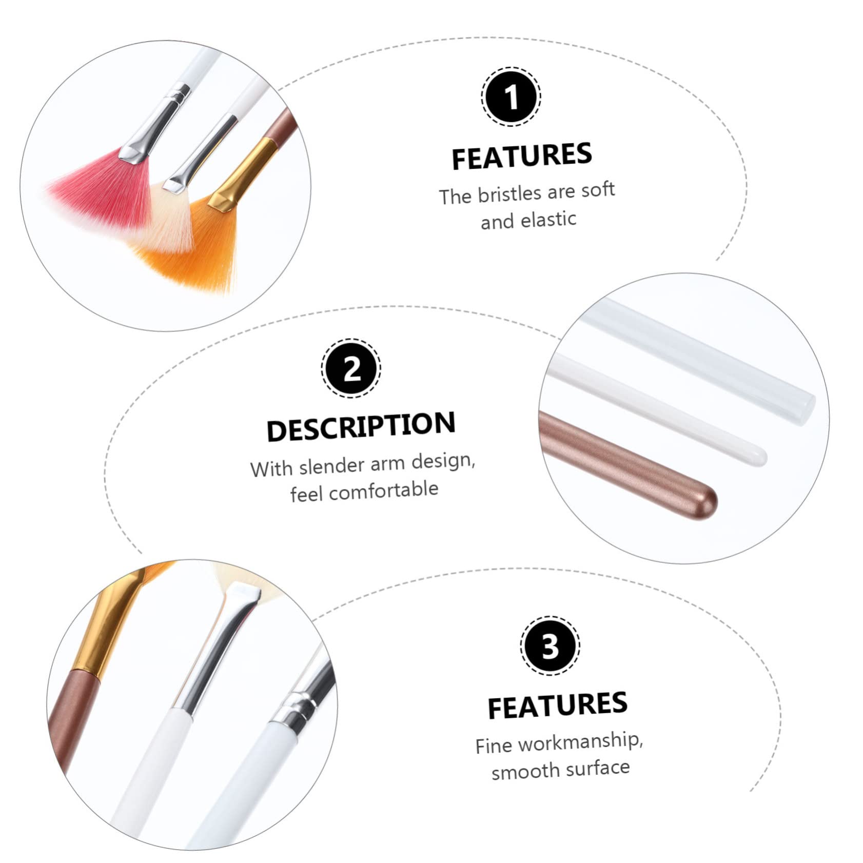 FOMIYES 15piezas Brochas De Maquillaje Forma De Fan Para Aplicar Iluminador y Definir Contornos Herramientas De Belleza Para Uso Diario Diseño Detallado y Materiales Premium