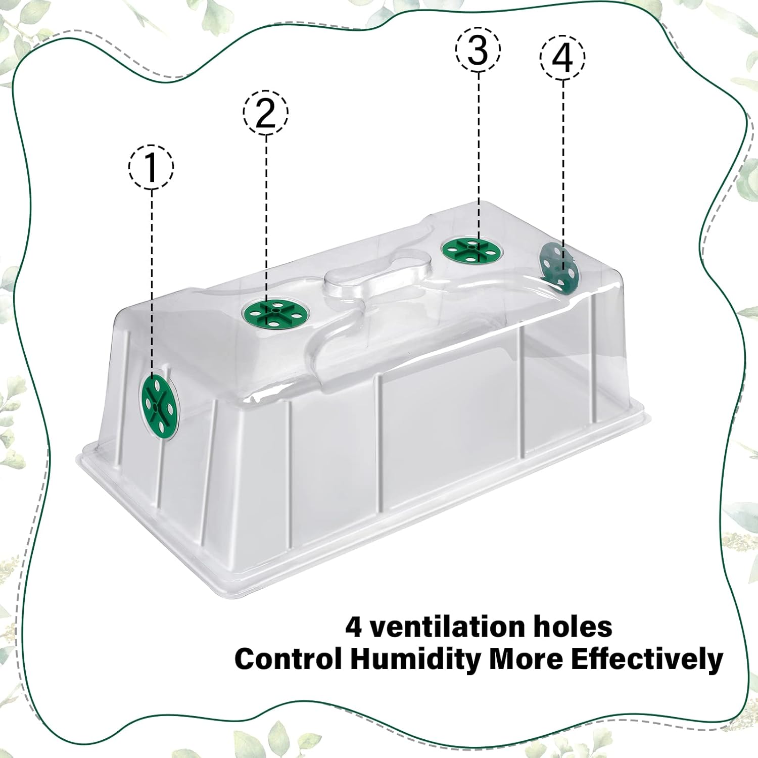 Foaincore 20 Packs 7'' Tall Humidity Vented Domes 1020 Flat Trays Cover Clear Plastic Greenhouse Grow Tray Covers Propagation Seed Cloning Kit for Plants Seed Starting Germination