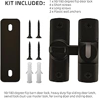 Vista 5 de Pestillo de puerta de granero con diseño de actualización de 90/180 grados, pestillo de puerta corredera, cerrojo de seguridad de ángulo