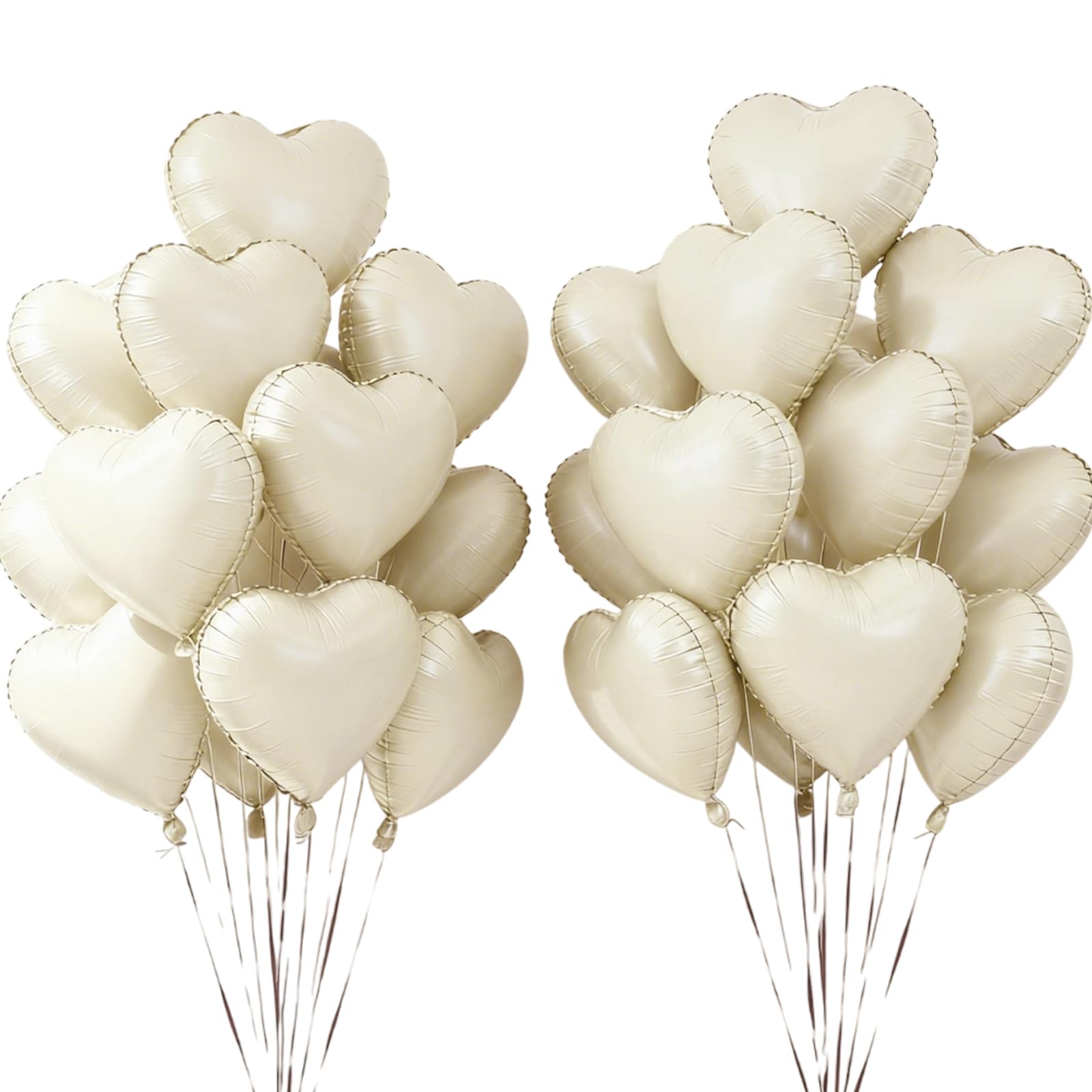 24 Pcs White Heart Balloons 18 Inch, White Foil Helium, Heart Shaped, Foil Helium Balloons, Suitable for Decorating Birthday Parties, Weddings, Engagement Parties, Valentine's Day and Other Festivals