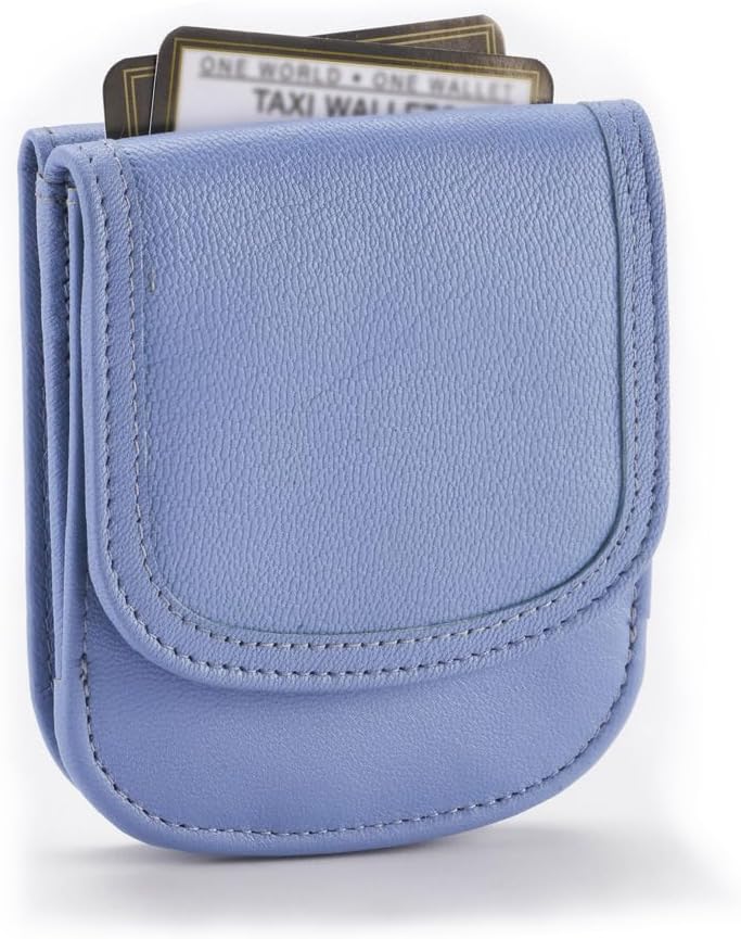 Taxi Wallet® TW03-SOFT SEA BLUE - Soft Leather- Compact, Front Pocket Folding Wallet - For Cards, Coins, Bills, ID (Men & Women)