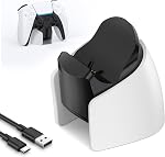 PS5 Controller Charging Dock, IINE Fast USB Charging Station for PS5 DualSense Edge Controller with Charging Indicator and Charging Cable