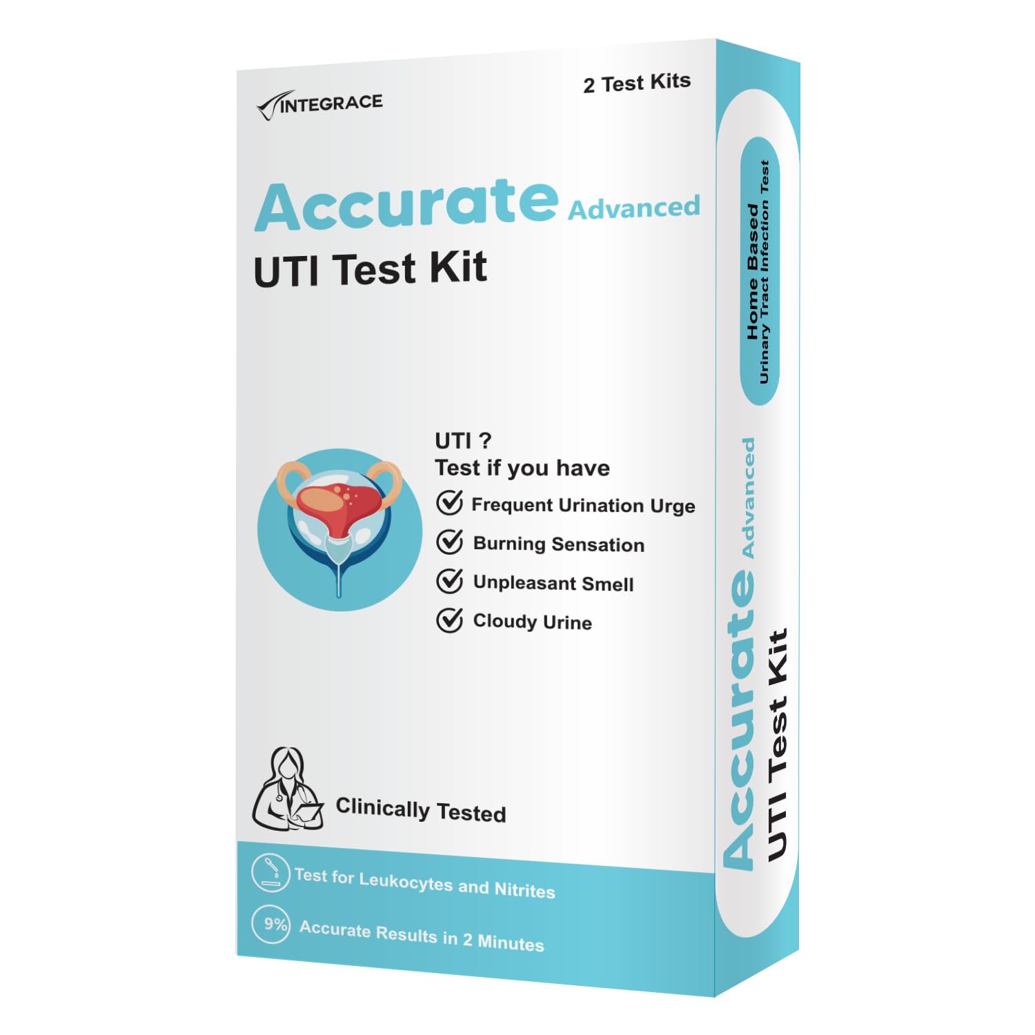 Accurate Advanced UTI Test Kit (Pack of 2 Strips) | Clinically Tested, More than 99% Accurate, Fast Results | Easy Home Urine Test for Urine Infection| Detects Leukocytes and Nitrites - Indicators of Urinary Tract Infection-image-49