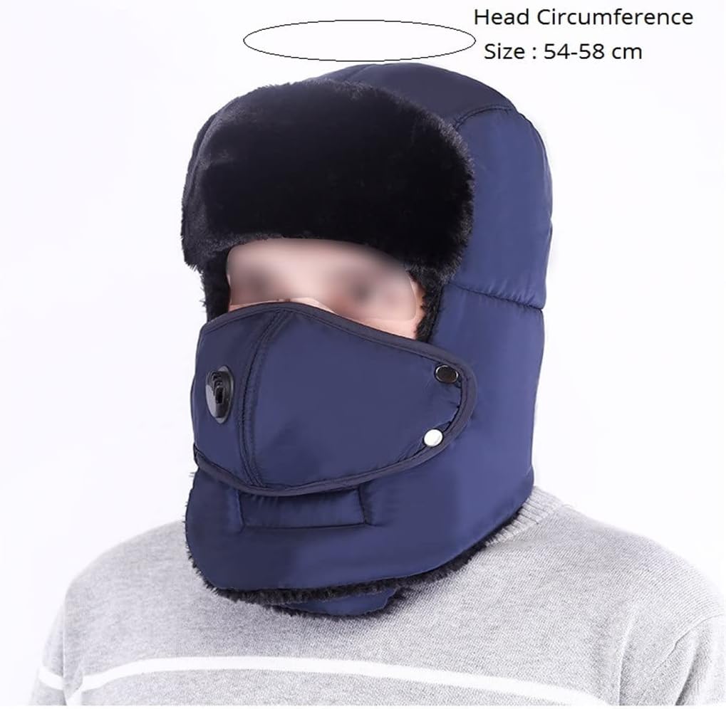 Mens Winter Warm Bomber Hats with Scarf Russian Hat for Women Ear Flap Snow Ski Caps