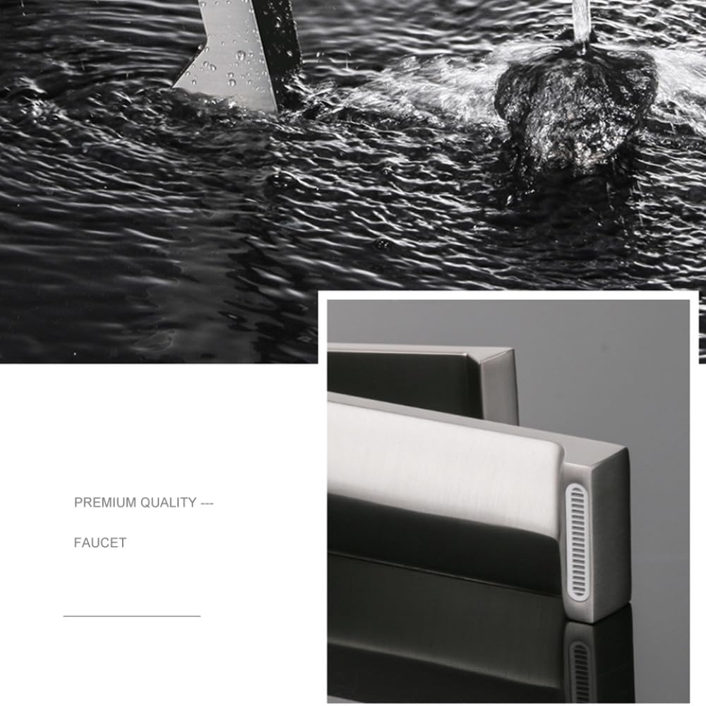 Grifo De Lavabo Cascada De Baño Mezclador De Agua Fría Caliente Grifo De Lavabo Recipiente De Una Sola Manija Grúa,Blanco