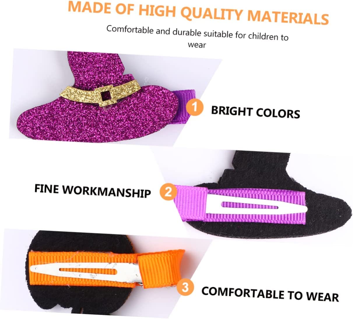 Haarnadeln, Haarspangen for Frauen, 2 Stück Haarnadel Edelstahl Kopfschmuck Zuhause Party Verwendung Frauen Farbe Kürbis Requisiten Dressup Hexe Mädchen Alligator Verschiedene Clips Hut Halloween süße