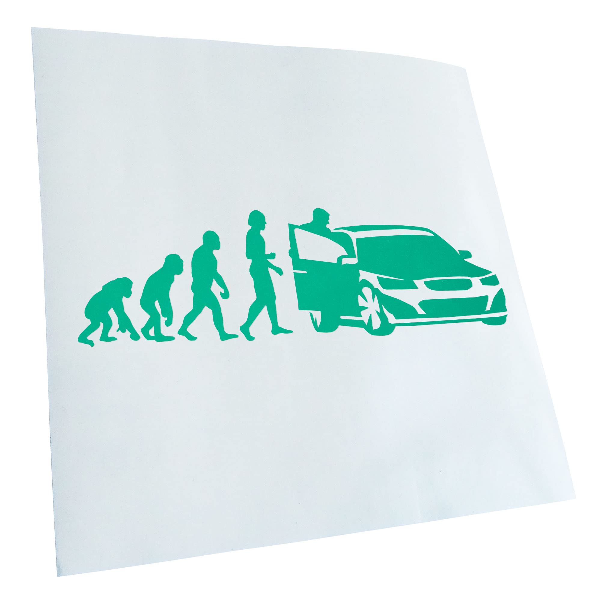 Kiwistar - Car Sticker - Turquoise - 40 x 12 cm Evolution Motorist - Rear Window Car Sticker Weatherproof for Car Truck Moped Truck - Sticker Exterior Self-Adhesive Tuning Accessories for Window