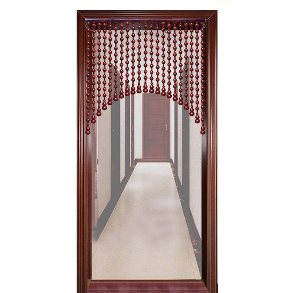 Rideau en perles de bois pour entree et separation cuisine
