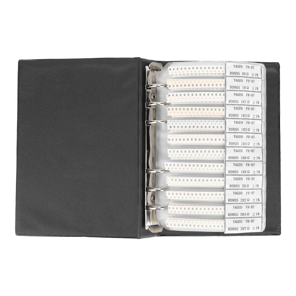 0805 Serie 170 tipi resistori componenti elettronici kit di assortimento campione libro nero per gli appassionati di professionisti elettronici
