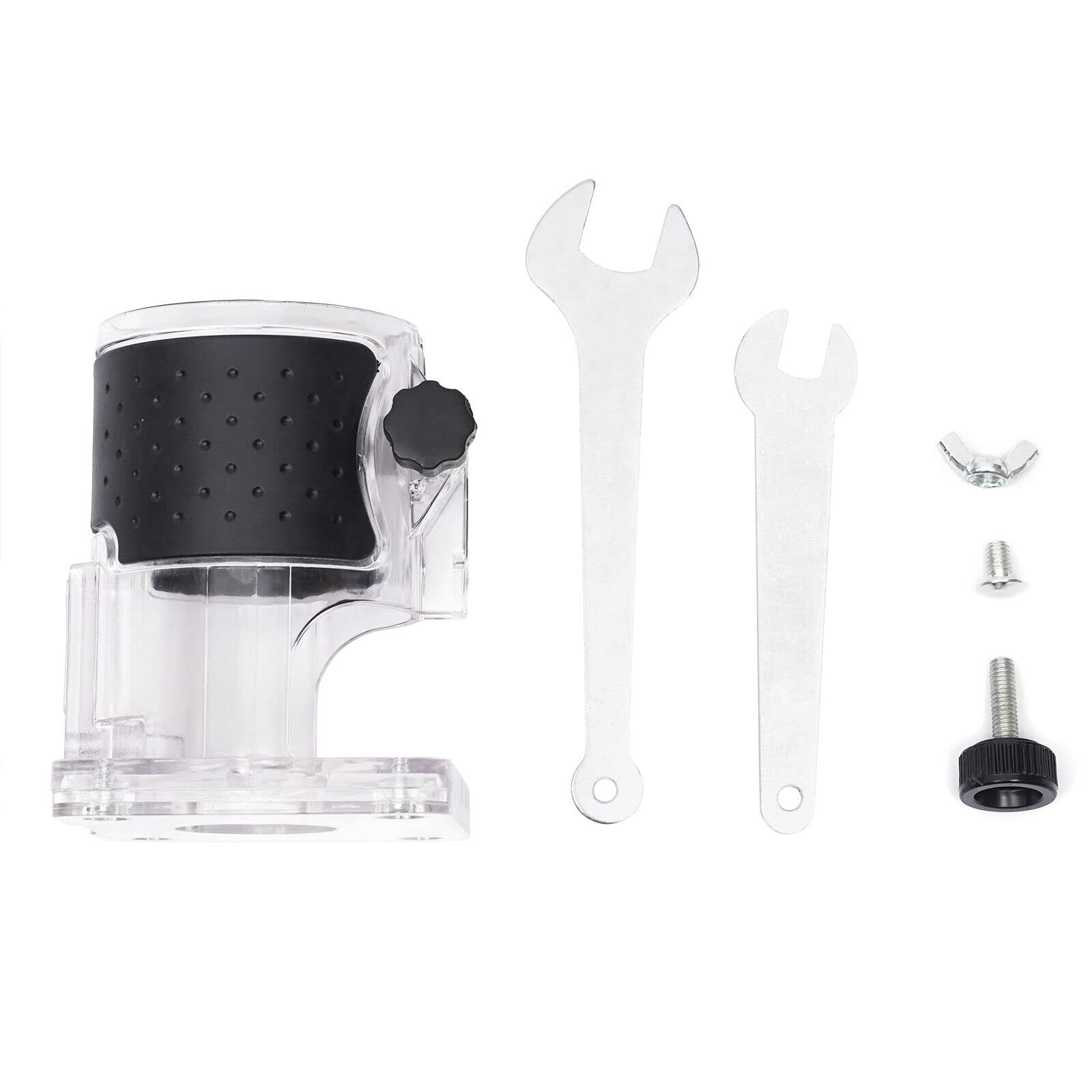 Fresadora eléctrica con una mano, fresadora de madera, router manual, fresadora de cantos, fresadora multifunción, fresadora eléctrica profesional de madera con guía de bordes base transparente, 800