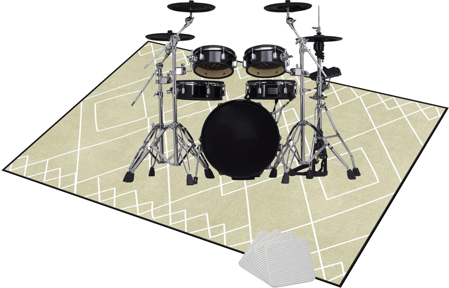 230 x 180 cm Maty na baterie antywibracyjne, mata na baterie elektroniczne, antypoślizgowa mata bębna, dźwiękoszczelna mata do bębna i innych instrumentów muzycznych