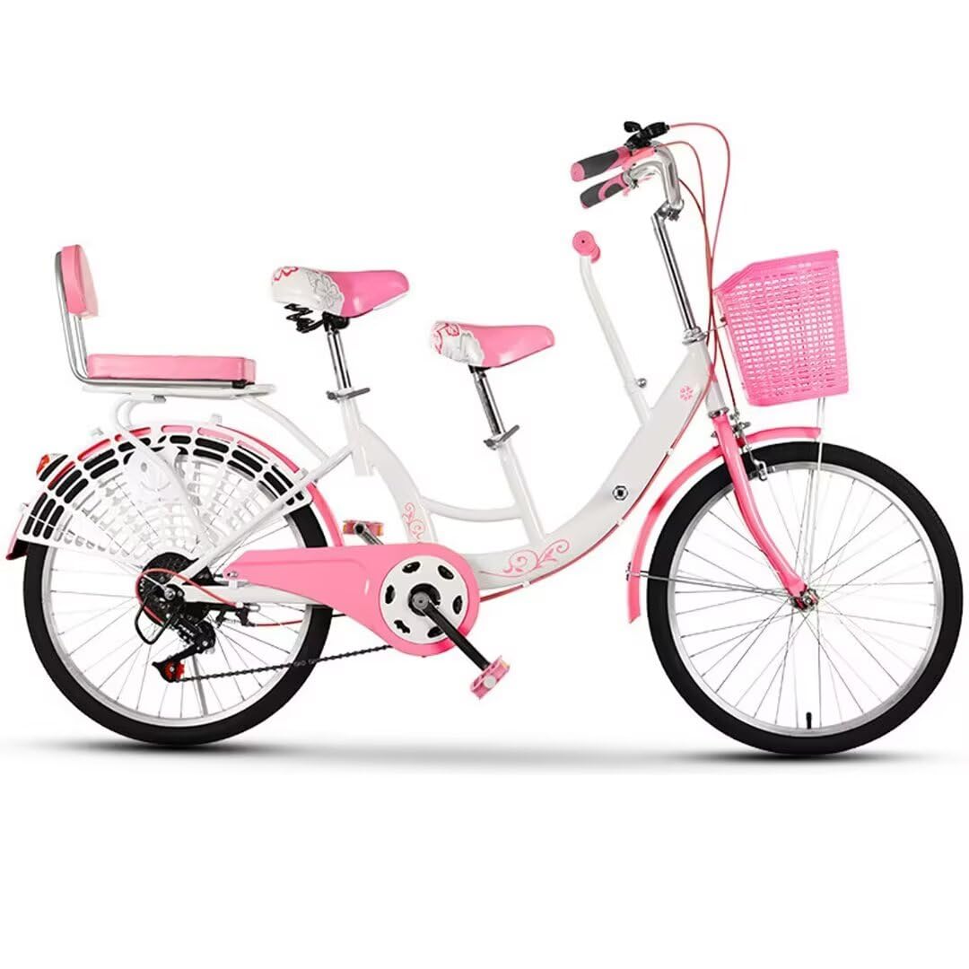 Amazon | 親子自転車、前後座席付きタンデム通勤自転車、女性用6段変速
