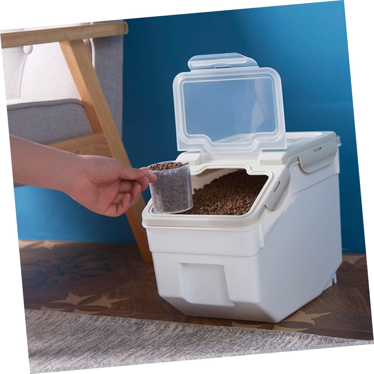 VICASKY Large PET Food Container Airtight Seal Waterproof Dog Food Storage Bin Easy Open Lid Suitable for Home and Travel