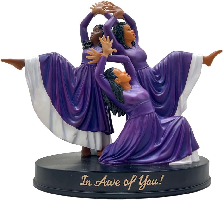 African American Church Pews Figurine - Deaconess Board Collectible Resin Statue 4x6 Inches