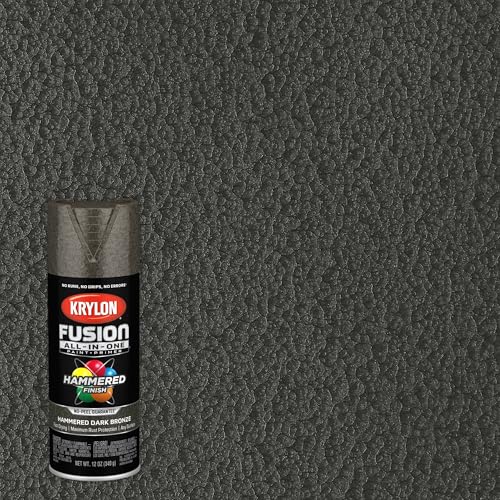 Image of Krylon Fusion All-In-One Adhesive Hammered Finish Spray Paint for Indoor /Outdoor Use, 12 oz, Dark Bronze