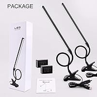 Vista 9 de Lámpara con abrazadera, luz de clip, lámparas de escritorio, 3 ajustes de temperatura de color, 10 niveles de brillo, cable USB de 6.6 ft