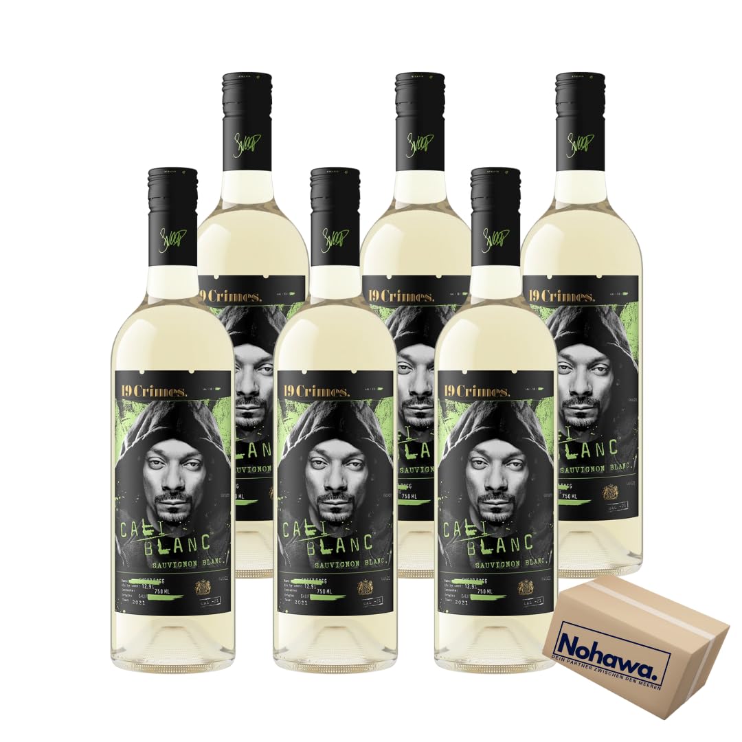 19 Crimes – Snoop Dogg Cali Blanc – Sauvignon Blanc Weißwein aus Kalifornien – fruchtig, frisch & trocken – 750ml Flasche – inkl. Needforsweet Notizblock – Limited Edition