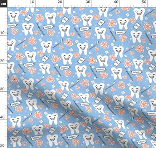 Zahnarzt, Zahnbürste, Zahnpasta, Zahnseide, Zähne Stoffe - Individuell Bedruckt von Spoonflower - Design von Franbail Gedruckt auf Leinen Baumwoll