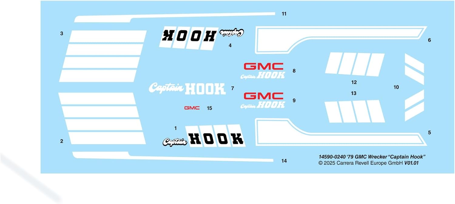 Revell 14590 1979 GMC Wrecker “Captain Hook” 1:25 Scale 57-Piece Skill Level 4 Model Building Kit - Image 10