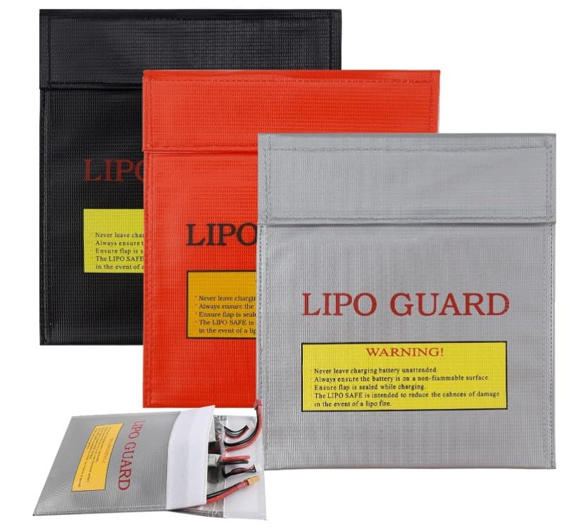 3 Stück Explosionsgeschütze Sicherheitstasche, Feuerfest Wasserdicht Safe Bag, Akku Tasche, Lipo Safety Guard, für Bargeld/Pass/Batterie/Schmuck und Andere Wertsachen