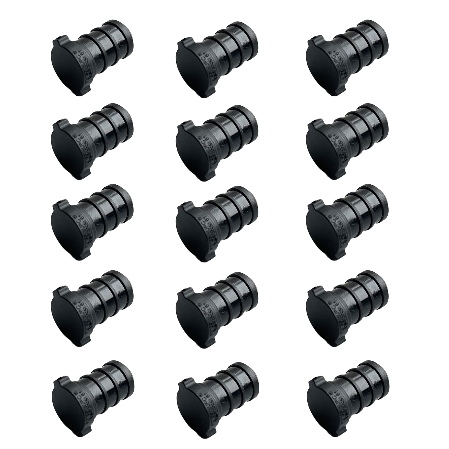 [Pack of 15] 3/4 Inch Plug, ASTM F-2159 Poly PPSU Barb Crimp Pex Fitting, No Lead Plastic Pex Plug, cUPC Certified. (3/4" Plug, 15pcs)