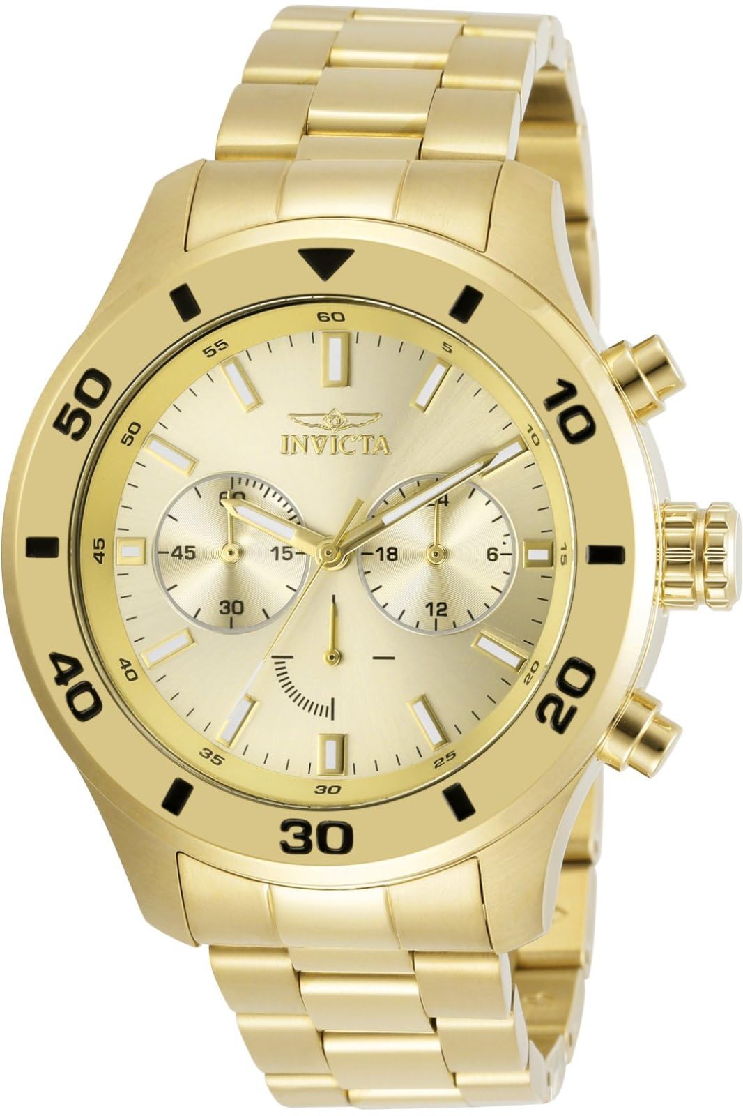Invicta Stainless Steel Specialty Chronograph Gold Dial Analog Watch for Men - 28887, Gold Band (B07PK43SFP) Amazon Price History, Amazon Price Tracker