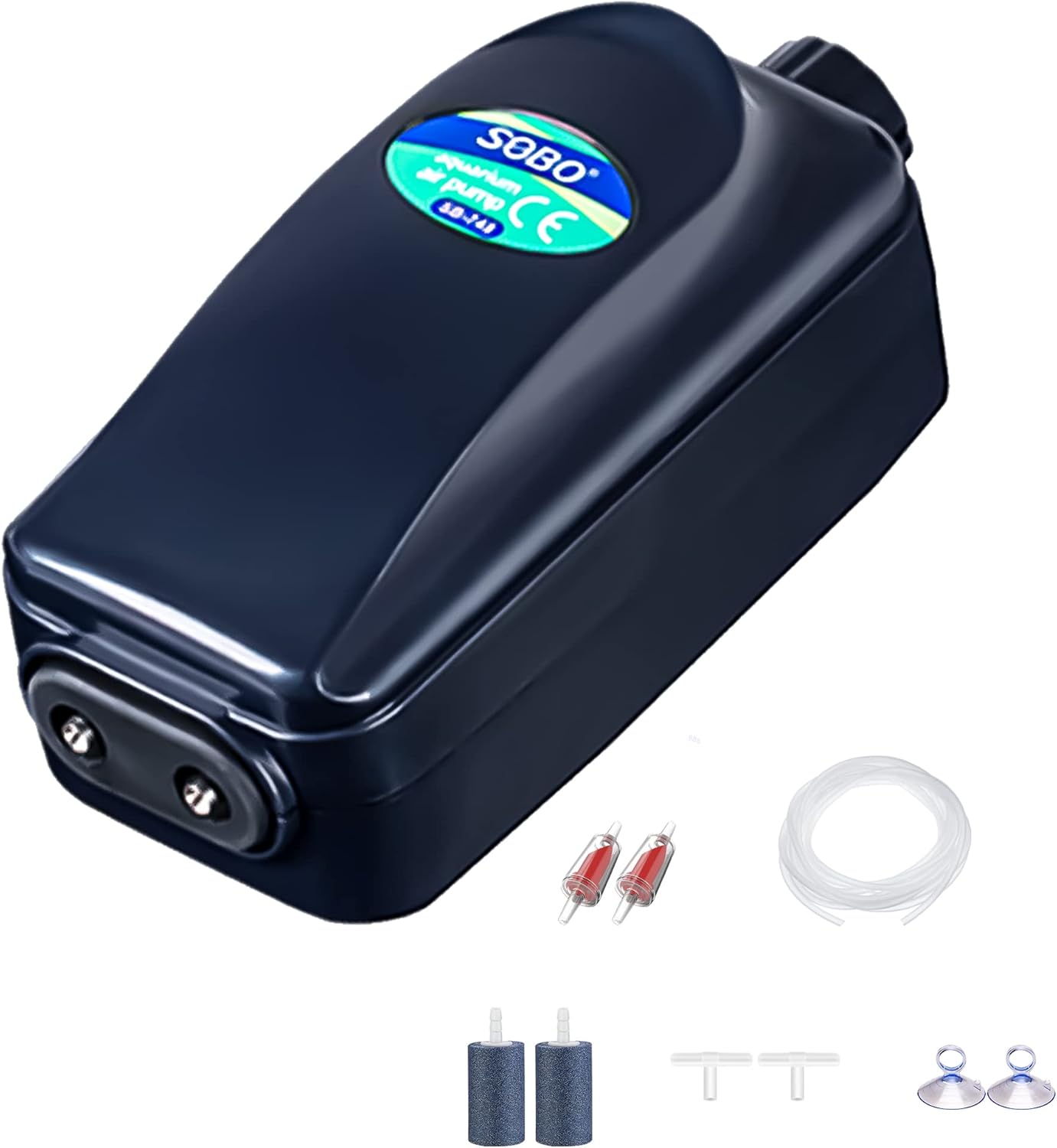 SUNWEN Aquarium Air Pump with Dual Outlet (4.5L/min, 12W