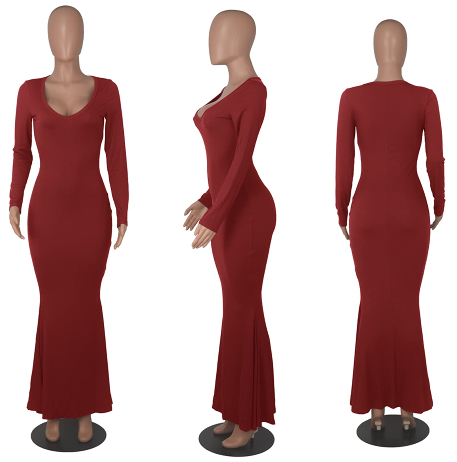 Hafailia Damska casualowa miękka długa sukienka halowa, seksowna sukienka bez rękawów, bodycon, sukienka maxi, wieczorowa formalna sukienka koktajlowa