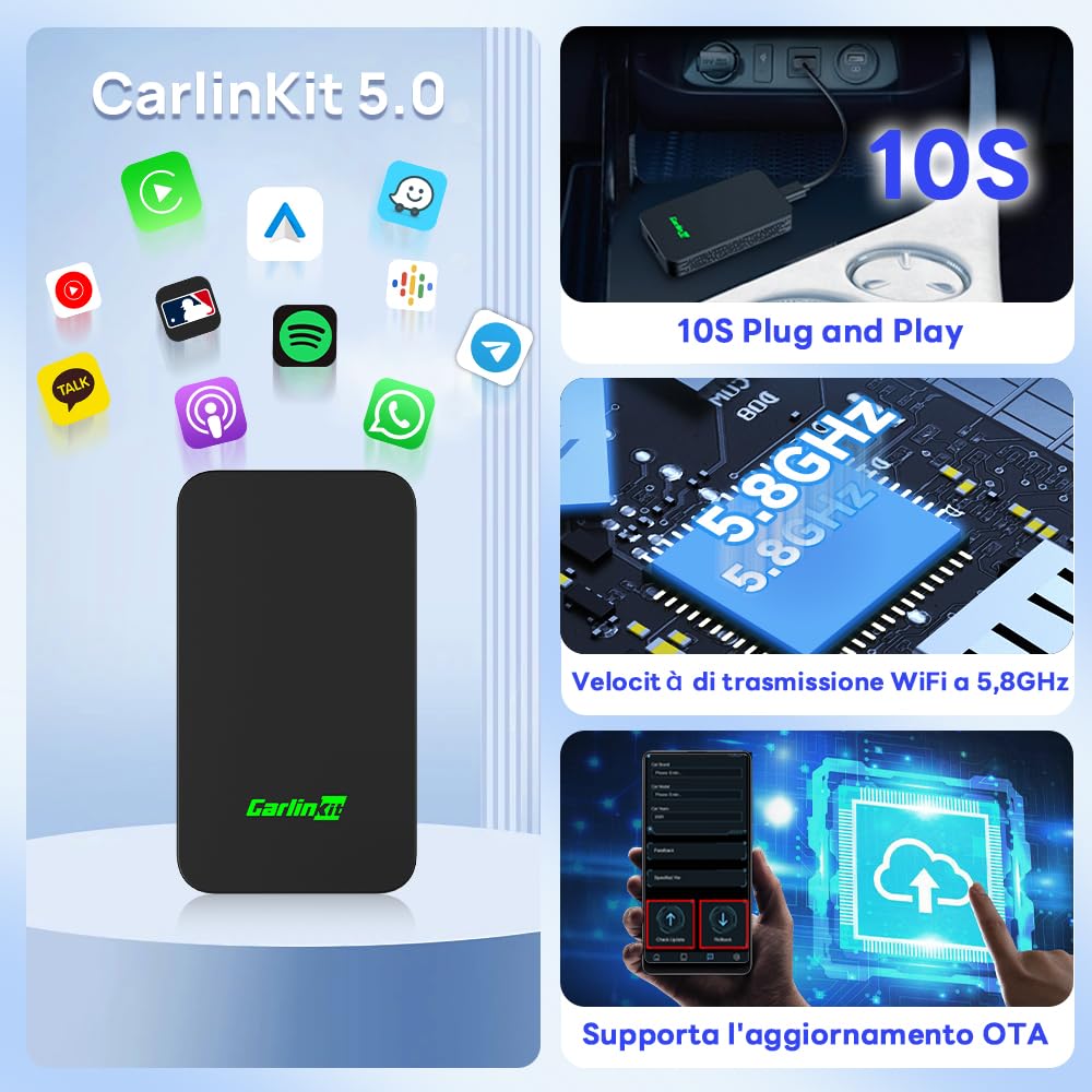 Carlinkit 5.0 Wireless Carplay & Wireless Android Auto, CPC200-2Air