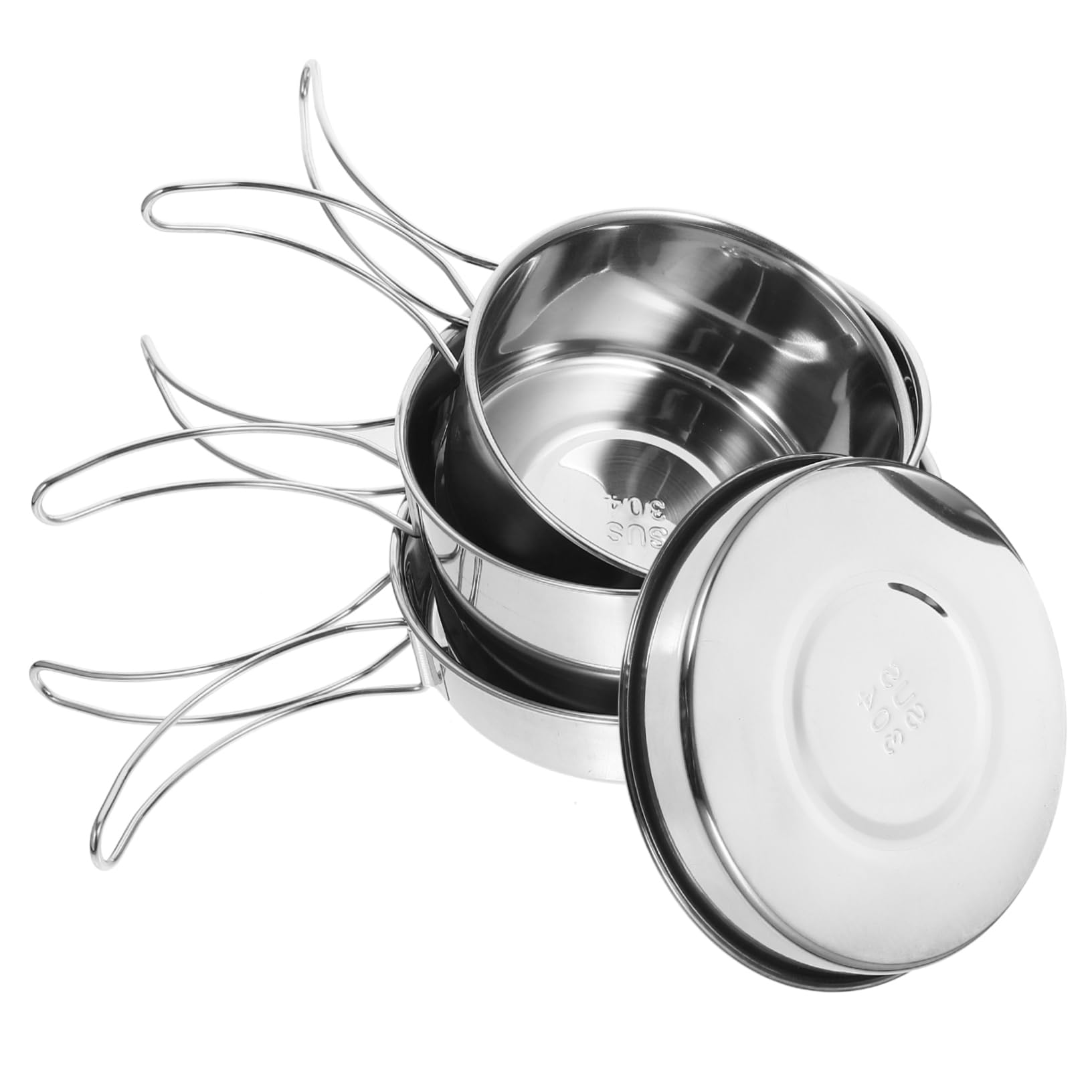 Toddmomy 1set Stainless Steel Outdoor Cookware Camping Cooking Utensils Frying Pan Stew Pot Cups Plates for Easy Outdoor Cooking Picnics