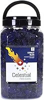 Vista 2 de Celestial Fire Glass - Triturado, azul cobalto (1/2" a 3/4") Tarro de 10 libras