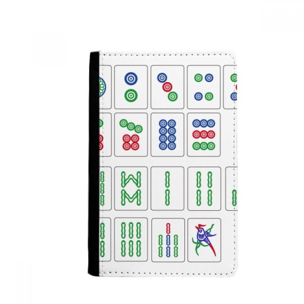 Chinese Culture Mahjong Chess Game Passport Holder Notecase Burse Wallet Cover Card Purse