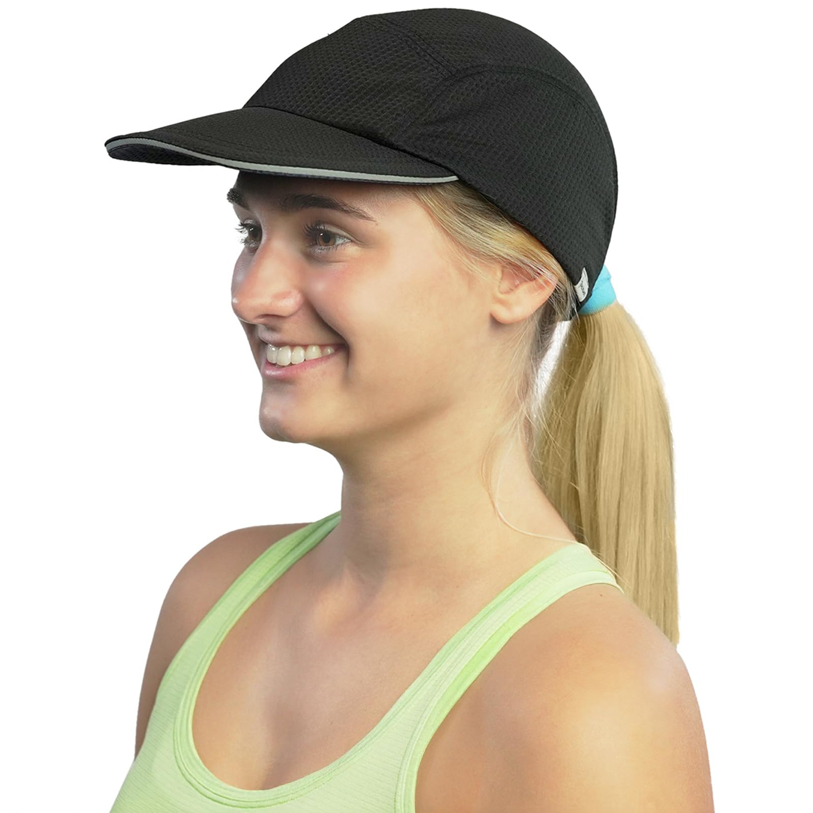 Trailheads Women's Black Hat - 5 Panel Hat - Summer Hats For Running, Hiking, Golf