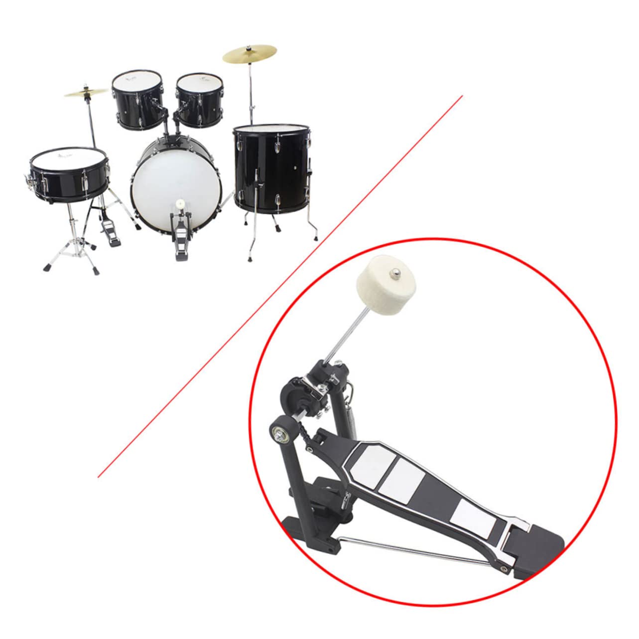 ibasenice 3pièces Pédale De Grosse Caisse Avec Tête Feutre Et Poignée Acier Inoxydable Accessoire De Percussion Pour Instruments De Musique