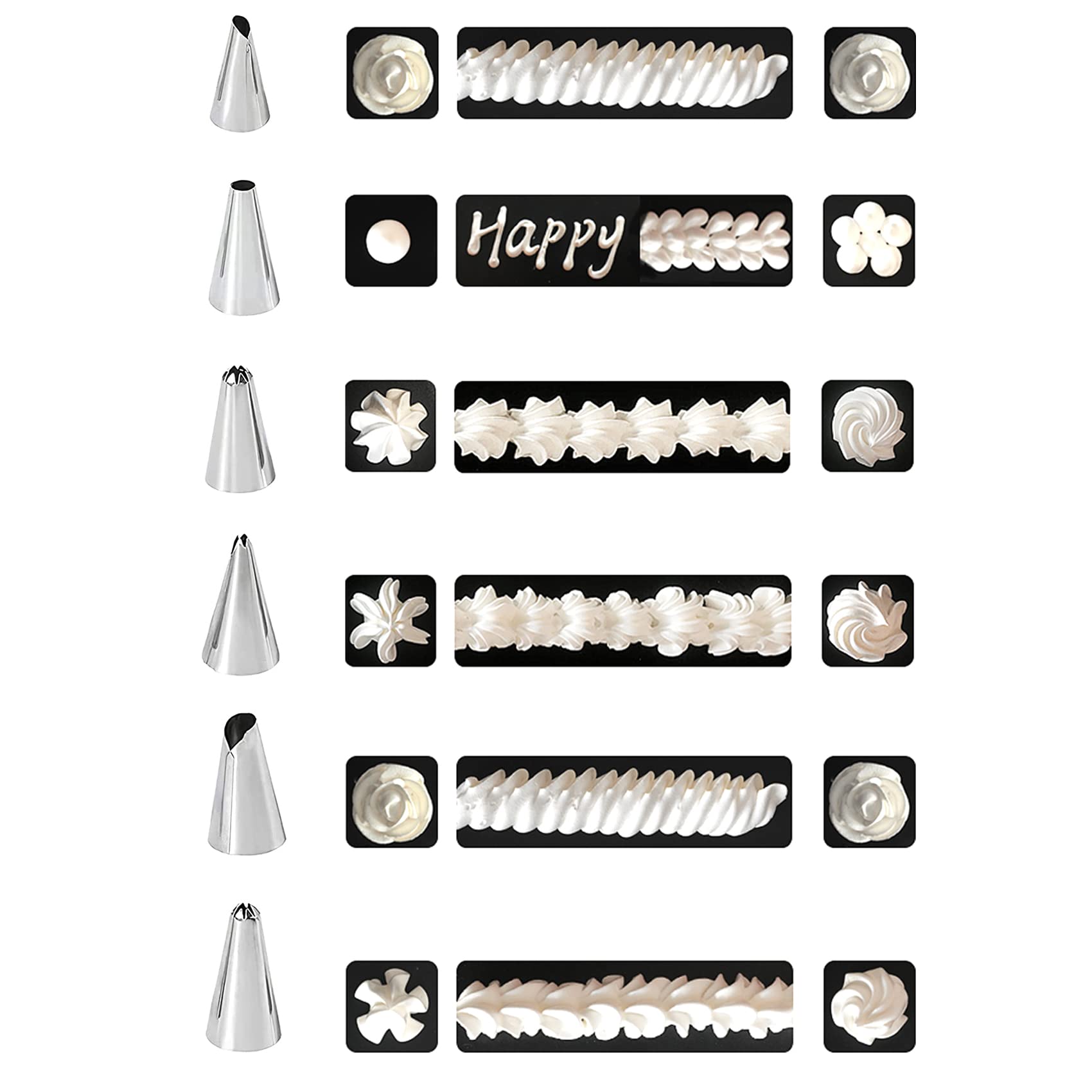 100 Sac à Poche USA E Getta Con 6 Ugelli Acciaio - Per Decorare Torte, Biscotti E Cupcake - Foto 13