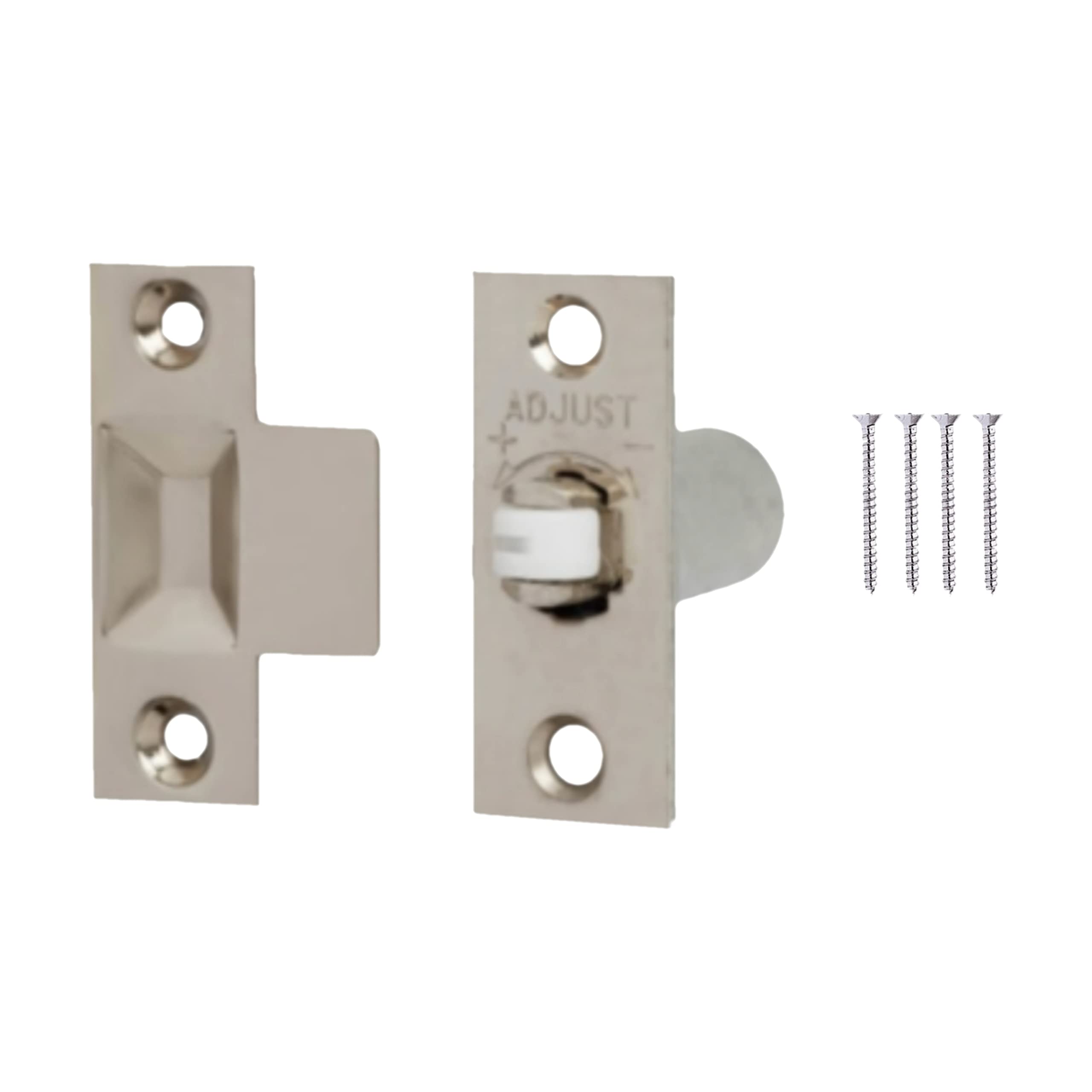Eai Nickel Plated Adjustable Roller Catch Spring Loaded Latch Lock For Internal Doors | | Pack Of 1