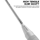 Konex Badminton Racquet 2U (95±2g) Aluminium Frame | 24 LBS String Tension | Super Lightweight Slim Shaft with Full Racket Cover (Pack of 1) White gallery image