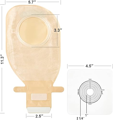 Miniatura 2 de Carbou 21 bolsas de colostomía para suministros de ostomía, bolsas drenables de dos piezas con cierre, cuidado del estoma de ileostomía, cortadas