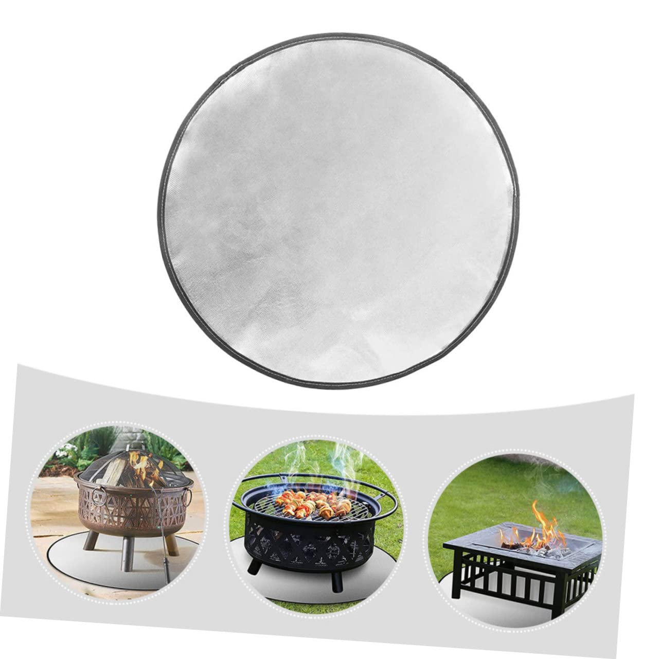 UKCOCO Tappetino Ignifugo per Barbecue Cuscino Protettivo Esterno Tappetino Riutilizzabile Resistente al per Patio e Fest