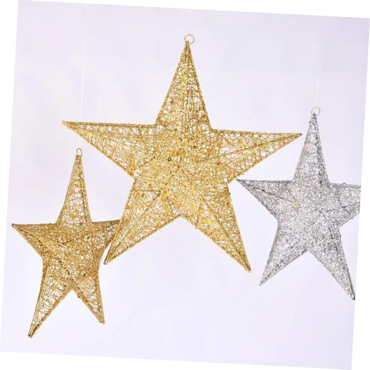 Artibetter 2 Decorazioni Natalizie Da 30 Cm Ciondolo A Forma Di Stella in Argento Decorazioni Natalizie Festive Per La Casa E Le Celebrazioni