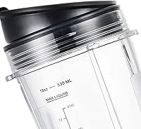 Vista 4 de Vasos de repuesto para licuadora Ninja, vaso de 18 onzas con 2 tapas de sellado para sorbos y 2 juntas de goma, compatibles con licuadoras Nutri