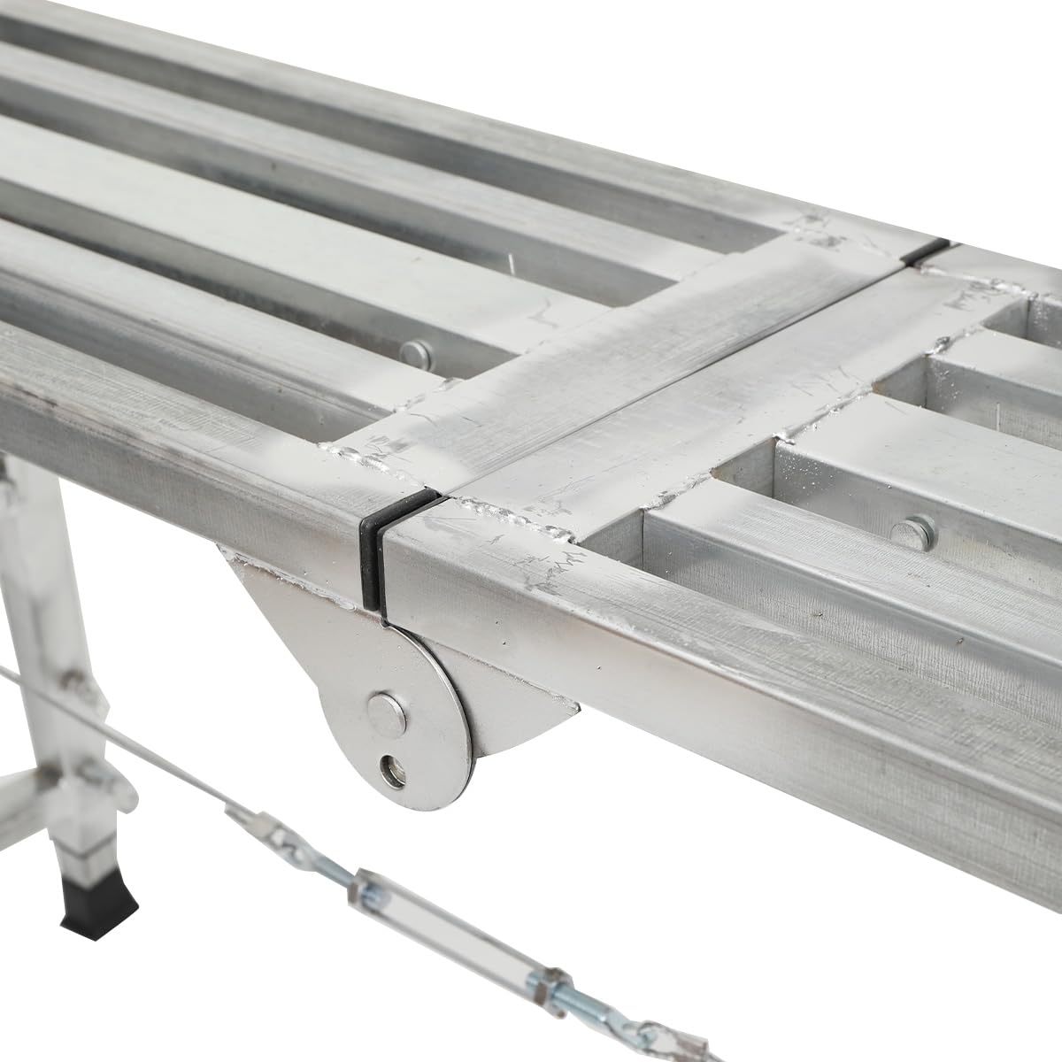 Plataforma de trabajo, escalera de aluminio, altura regulable hasta 200 kg, 60-90 cm, andamio portátil plegable, plataforma de trabajo con plataforma, banco de trabajo, escalera plegable para