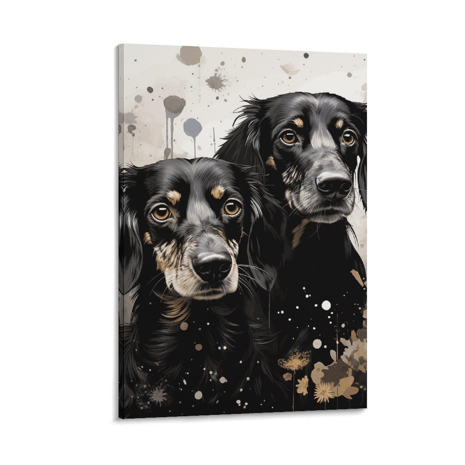 Canvas Wall Art for Living Room 16"x24" Modern Artwork Painting Pictures Hanging Canvas Prints Black Dachshund Aesthetic Wall Art for Bedroom Bathroom Office Wall Art Print Decor Black Dachshund Canv