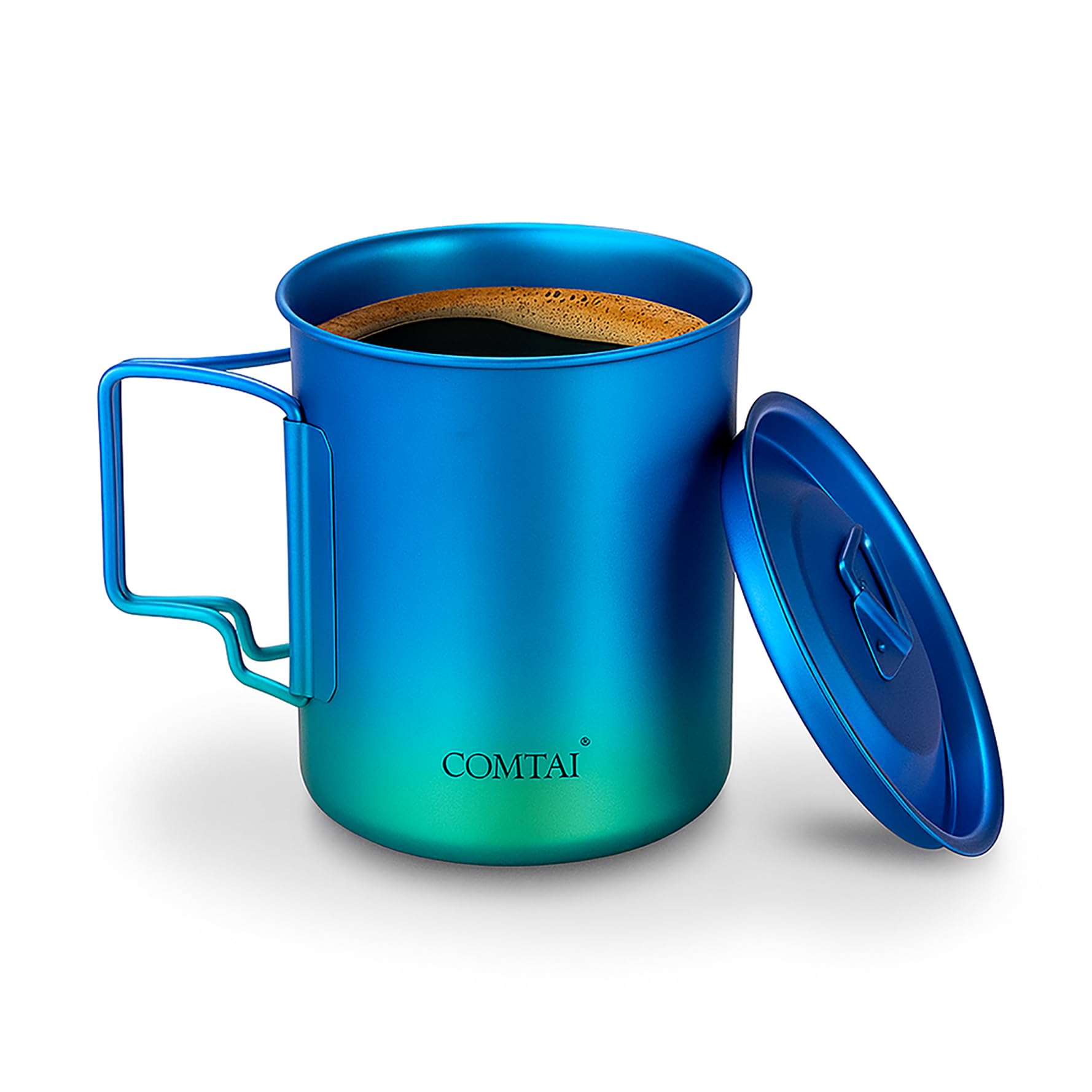 Aomiun Titan Becher Set - Camping Teebecher Mit Deckel & Teefilter