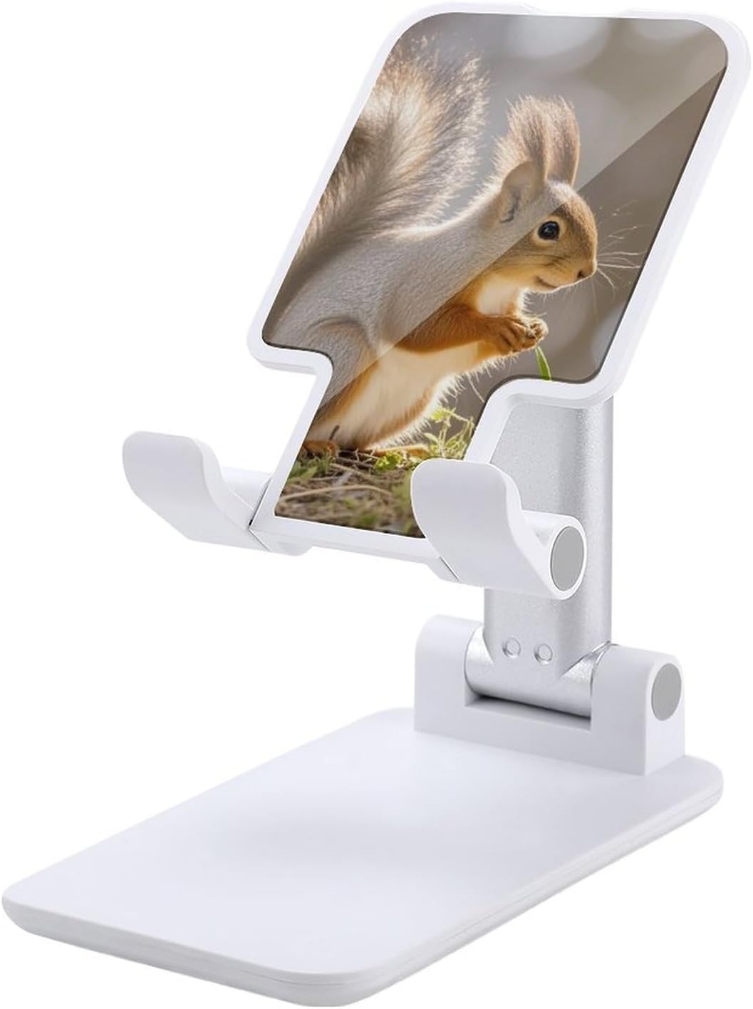 Squirrel Animal Foldable Adjustable Cell Phone Stand | Squirrel Animal Height Angle Adjustable Desktop Holder Mobile Phone Mount for Smartphone Tablet