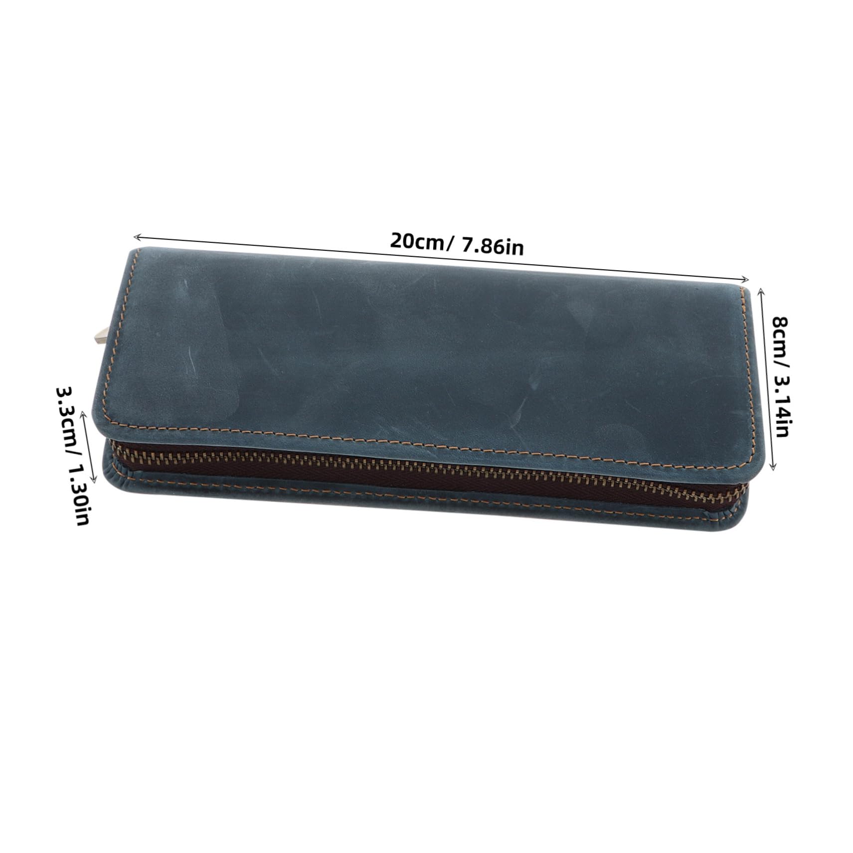 Sewroro Estuche de Cuero para Lápices Organizador de Bolígrafos con Diseño Retro Bolsa de Piel para Oficina Escuela y Color Azul