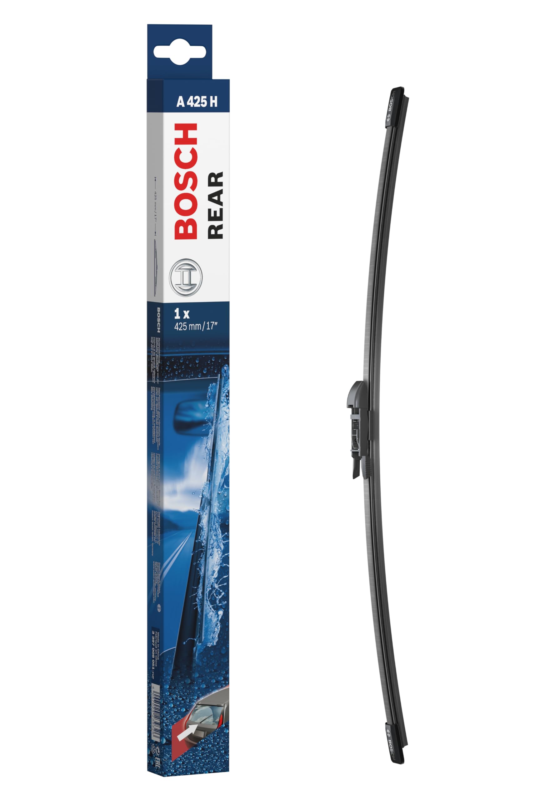 BOSCH A425H / 3397008051 Original Equipment Specialty Rear Wiper Blade; Designed for Direct Replacement of OEM Production Specifications - 17" (Single)